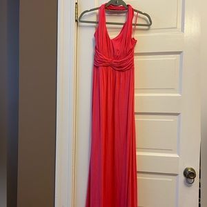 Melon Pink halter-top dress